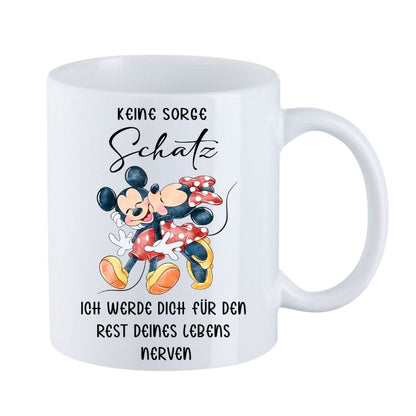 Valentinstag Keramiktasse "Keine Sorge Schatz - Maus&Küss"