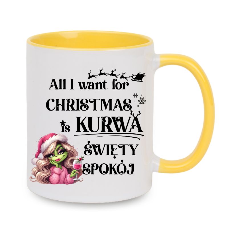 Kubek "All I want for Christmas is swiety spokoj" - Lady Grinch