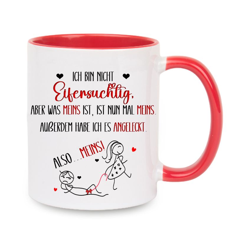 Valentinstag Keramiktasse "Ich bin nicht eifersuchtig"