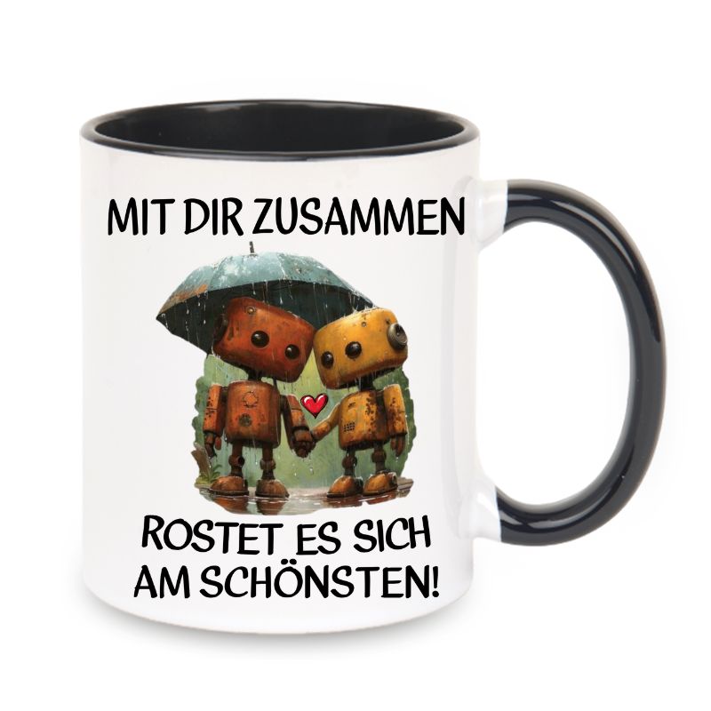 Valentinstag Keramiktasse "Mit dir rosten"