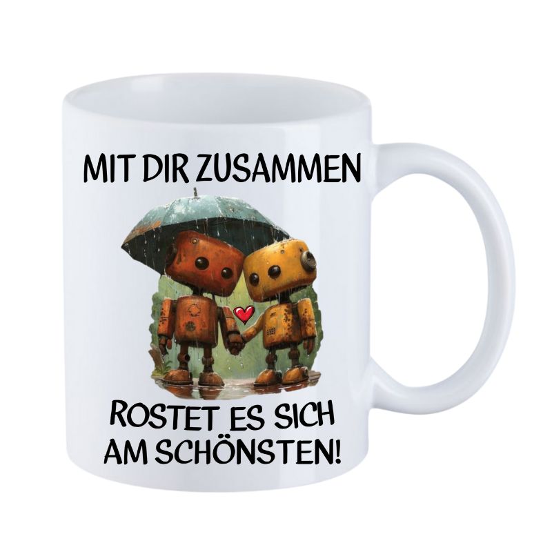 Valentinstag Keramiktasse "Mit dir rosten"