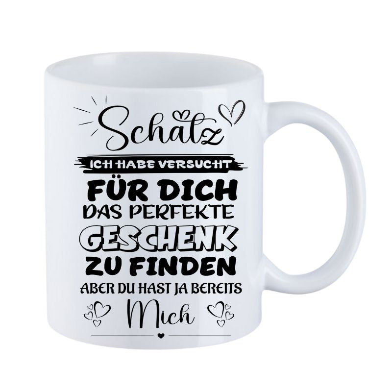 Valentinstag Keramiktasse "Perfektes Geschenk"