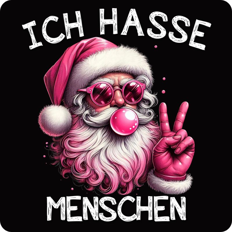 Grinch Untersetzer "Ich hasse Menschen" – Lustiges Geschenk für Weihnachtsmuffel & Kaffeeliebhaber
