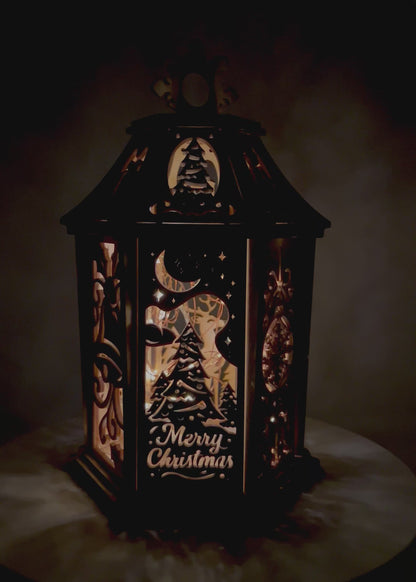 Winterzauber Holzlaterne mit nostalgischer Lichterglanz