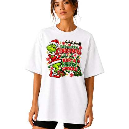 Koszulka damska „All I want for Christmas" - Grinch