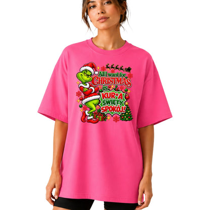 Koszulka damska „All I want for Christmas" - Grinch