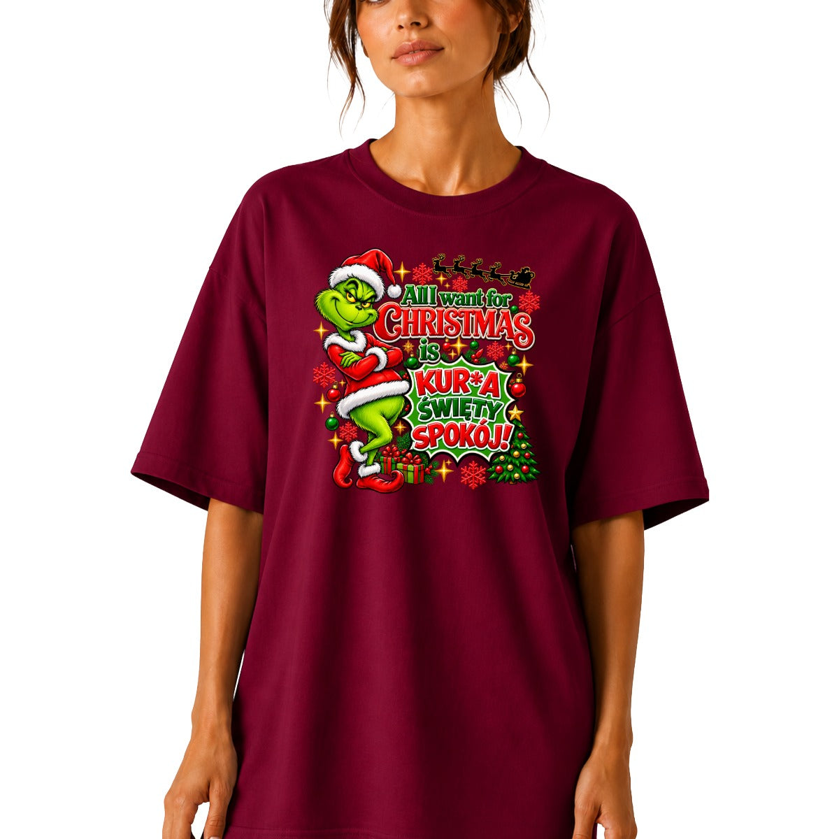 Koszulka damska „All I want for Christmas" - Grinch