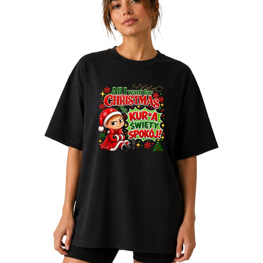 Koszulka damska „All I want for Christmas" - Mała Mi