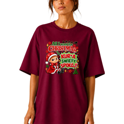 Koszulka damska „All I want for Christmas" - Mała Mi