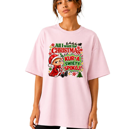 Koszulka damska „All I want for Christmas" - Mała Mi