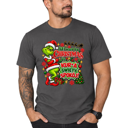 T-Shirt męski „All I want for Christmas" - Grinch
